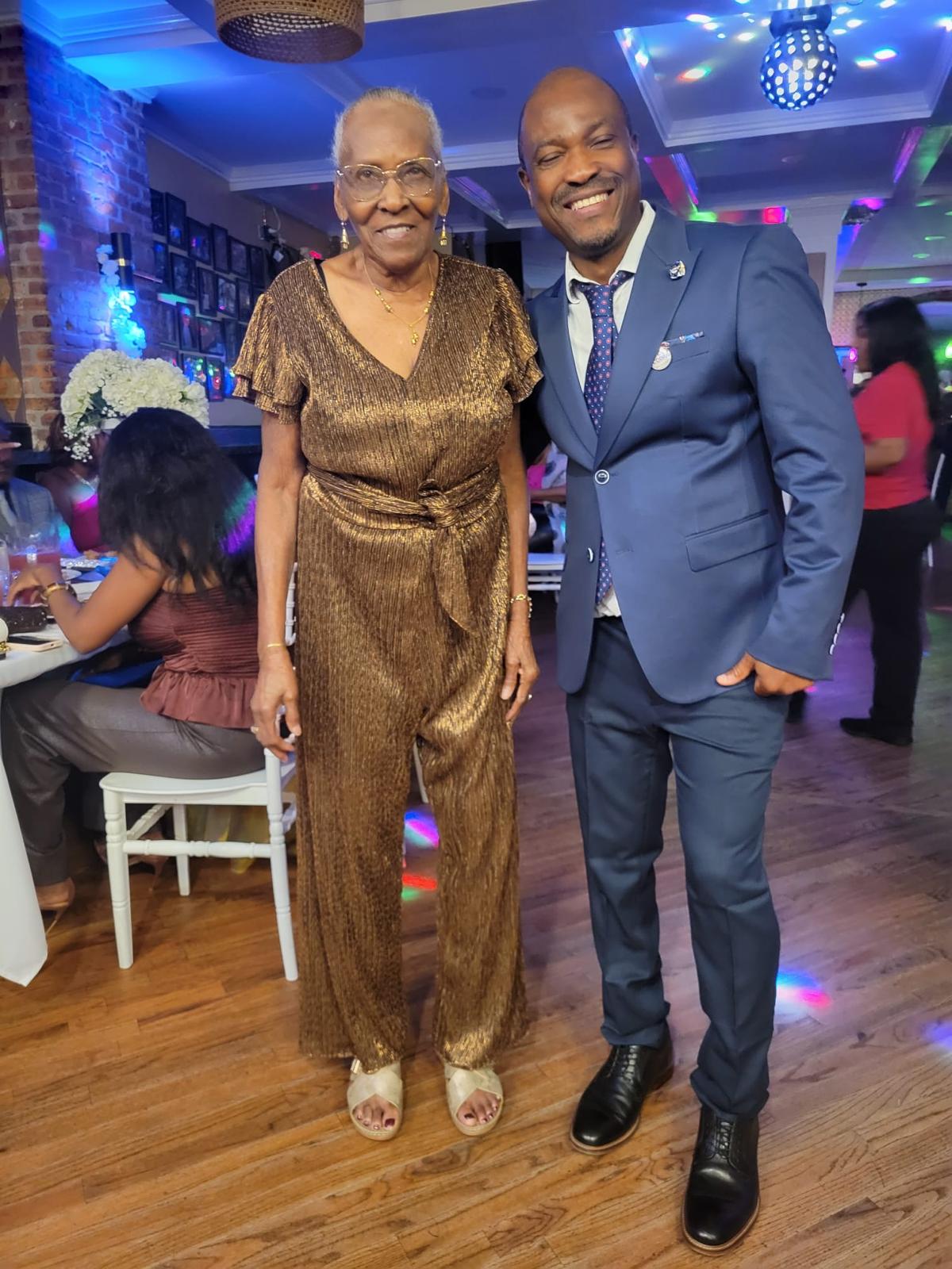 Elderly and a young gentleman in an anniversary